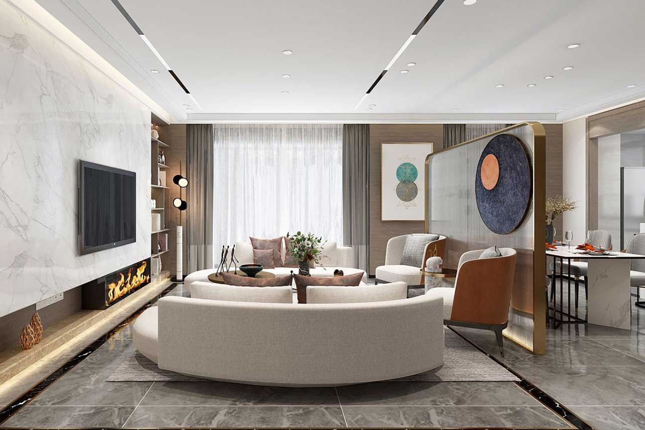 華潤二十四城123m&sup2;現代簡約風格案例