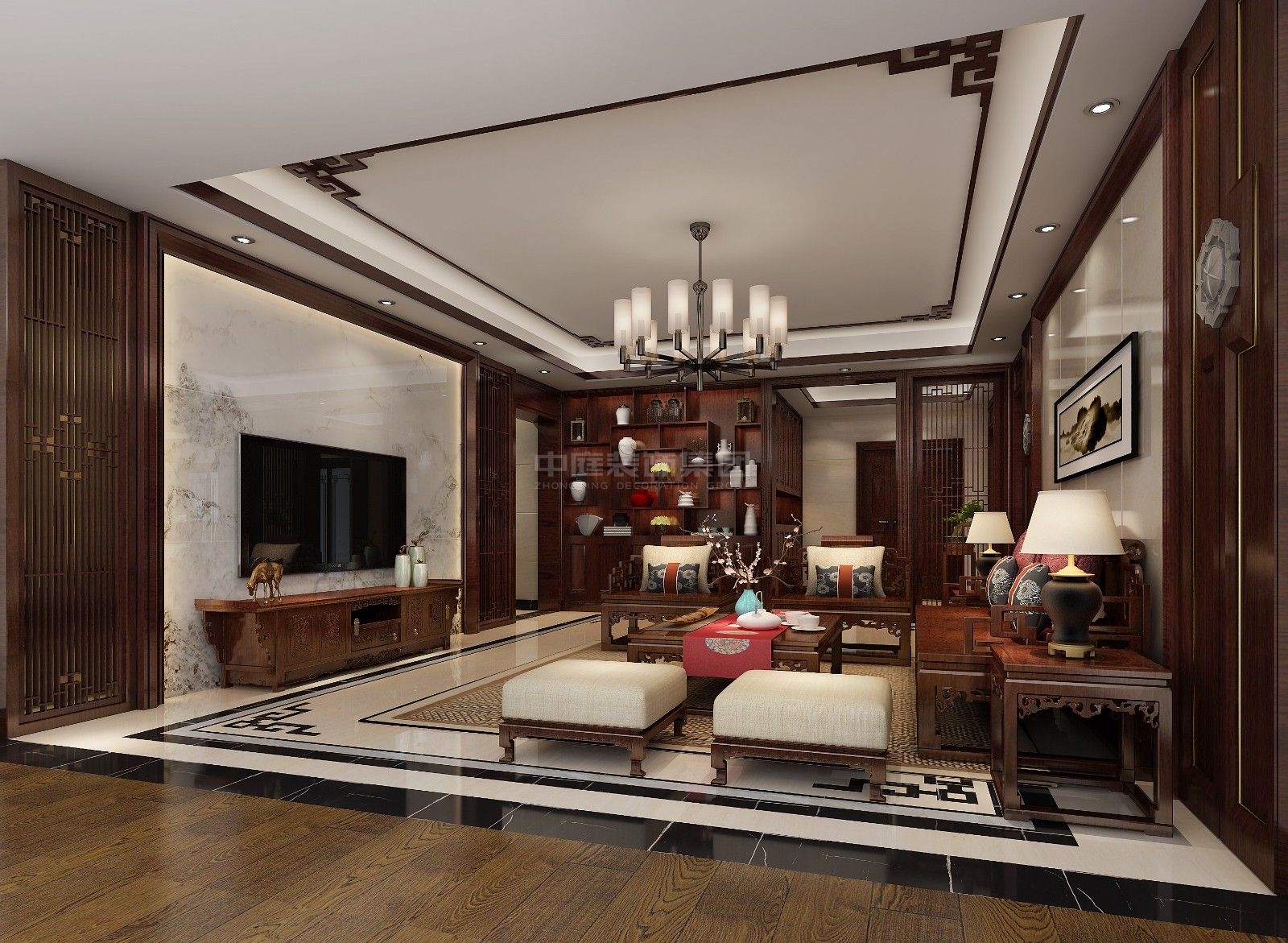 中昂國匯130m&sup2;新中式風(fēng)格案例